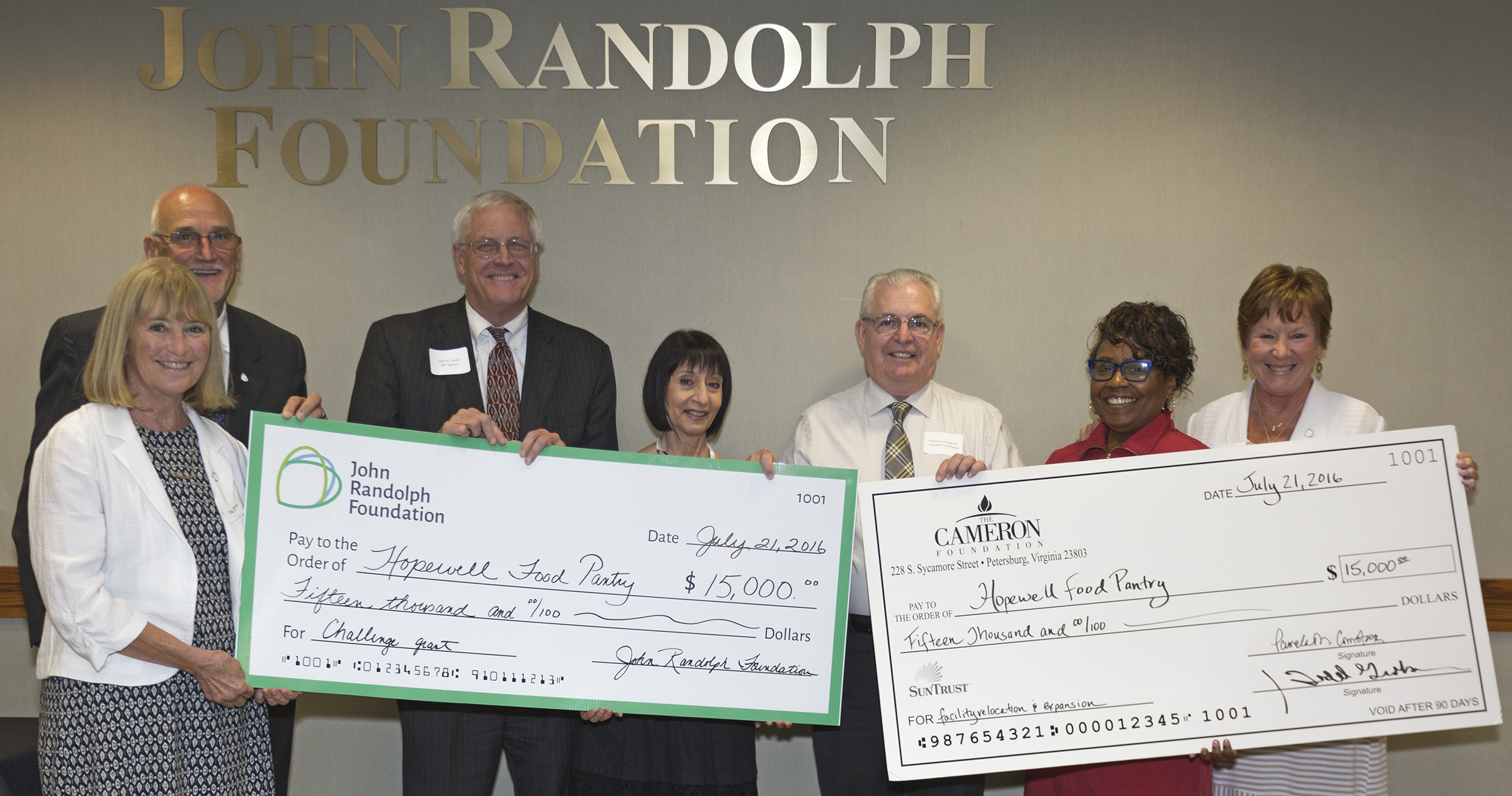 Cameron Foundation and John Randolph Foundation Partner to Give Grant to the Hopewell Food Pantry